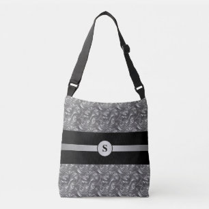 Bolsa Ajustável Decoração Personalizada Prata Cinza & Preto