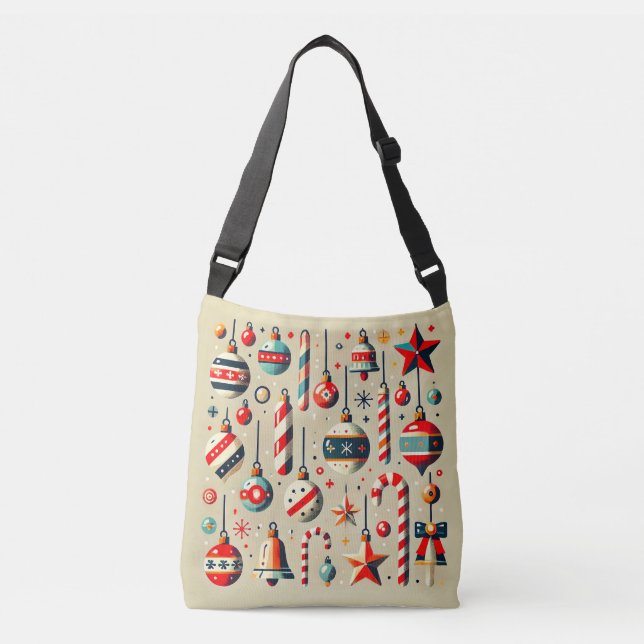 Bolsa Ajustável Decorações Festivas de Natal com Enfeites (Frente)