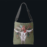 Bolsa Ajustável Deer Skull Floral Flowers Boho Design<br><div class="desc">Caveira de cervo com Flores, estilo Bohemiano Floral (boho) - impressões de arte em vários materiais. Uma ideia de presente de excelente para iluminar sua casa. Também comprar este trabalho de arte em capas de telefone, roupa, canecas, travesseiros e muito mais. Poster e Impressão de arte em roupas e para...</div>