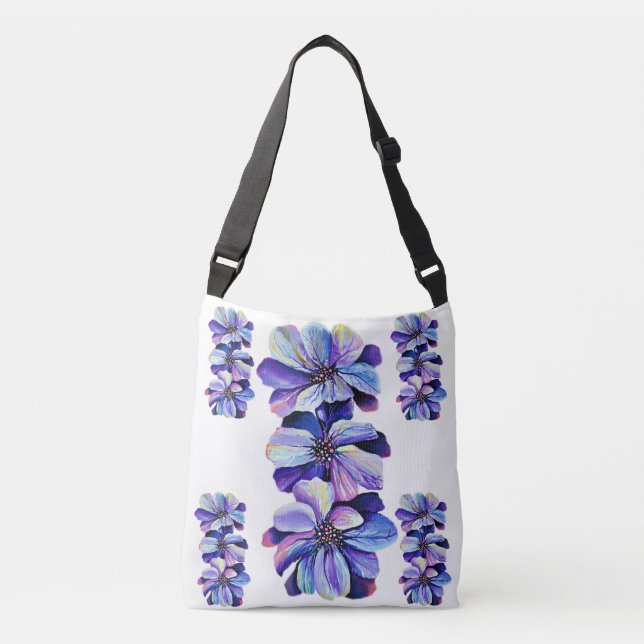 Bolsa Ajustável Delphinium Flowers Elegante Fashion Chic (Frente)