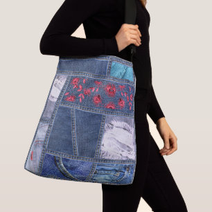 Bolsa Ajustável Denim Patchwork Inspirado