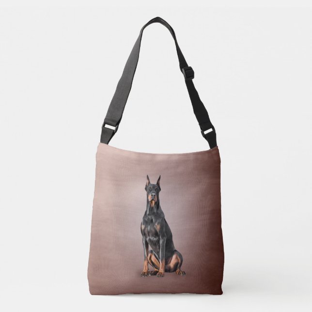 Bolsa Ajustável Desenhando cachorro doberman (Frente)