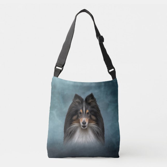 Bolsa Ajustável Desenho Cão Shetland Sheepdog, Sheltie (Frente)