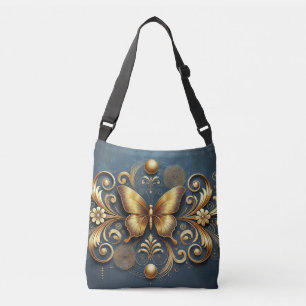Bolsa Ajustável Desenho de Borboleta Dourada