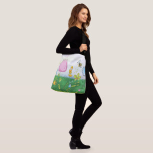 Bolsa Ajustável desenho de flores abelha