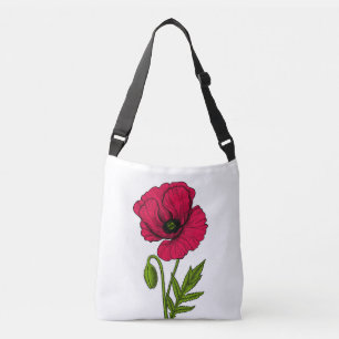 Bolsa Ajustável Desenho de papoila vermelha