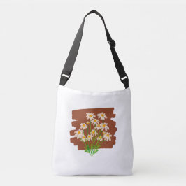 Bolsa Ajustável Desenho floral rústico em fundo marrom