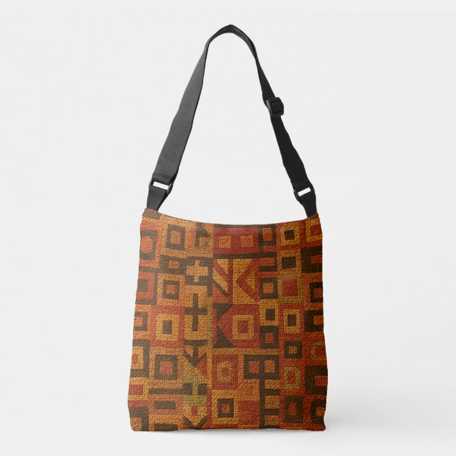 Bolsa Ajustável Desenho Tribal Boho Laranja (Frente)