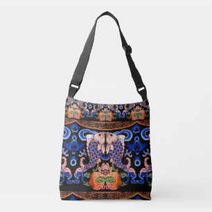Bolsa Ajustável Design chinês bordado dos peixes