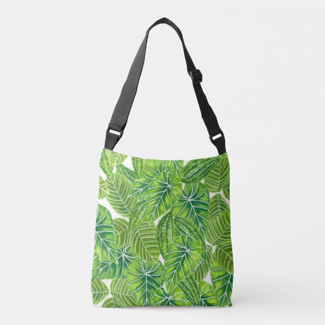 Bolsa Ajustável Design das folhas tropicais aquáticas (Frente)