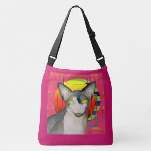 Bolsa Ajustável Design de Gato Louco com Ninja de Gato Sphynx a Ro