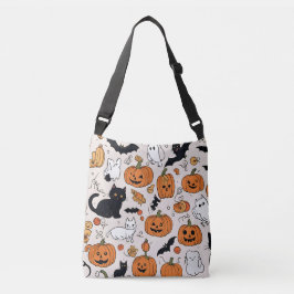 Bolsa Ajustável Design de Gatos Pretos e Espíritos do Halloween