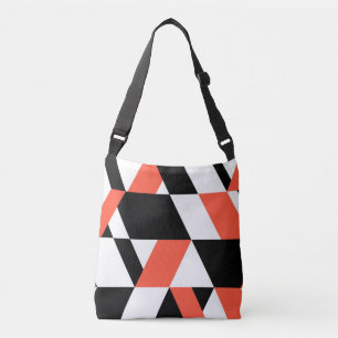 Bolsa Ajustável design de geometria urbana, preto-vermelho, modern