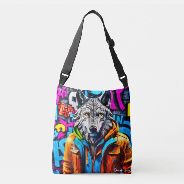 Bolsa Ajustável design de lobo do grafite (Frente)