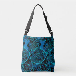 Bolsa Ajustável Design de Mandala com Azul de Cobalto, Teal, Cinza