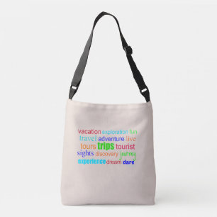 Bolsa Ajustável Design de Palavras de Destino de Viagem