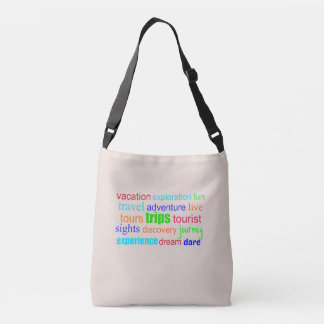 Bolsa Ajustável Design de Palavras de Destino de Viagem