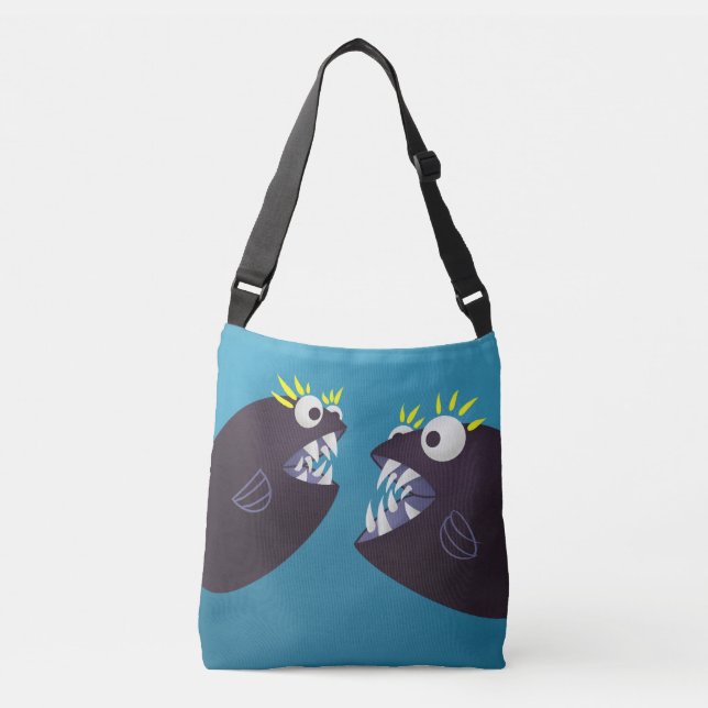 Bolsa Ajustável design de peixe engraçado com uma estranha ilustra (Frente)