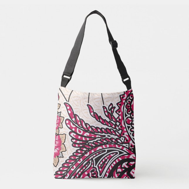 Bolsa Ajustável Design decorativa com vermelho vívido e alfinete (Frente)