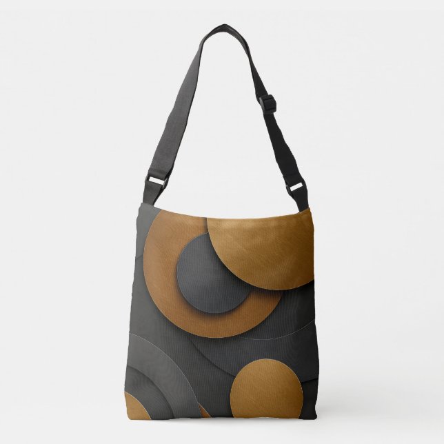 Bolsa Ajustável Design do abstrato geométrico e preto de luxo e Do (Frente)