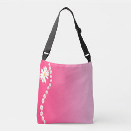 Bolsa Ajustável Design Floral Estético Gradiente de Margarida Rosa