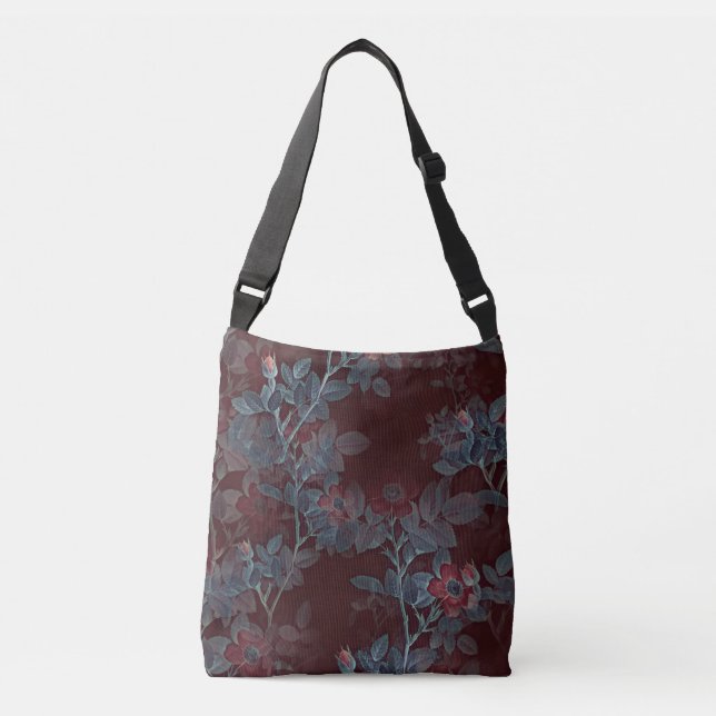Bolsa Ajustável Design Floral Vermelho Vitoriano Simples| (Frente)