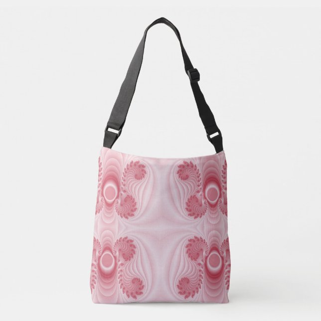 Bolsa Ajustável Design Fractal de Ângcoração Rosa (Frente)