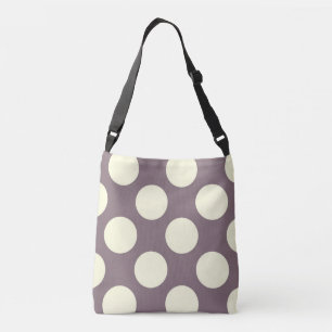 Bolsa Ajustável Design grande de bolinhas branco em roxo