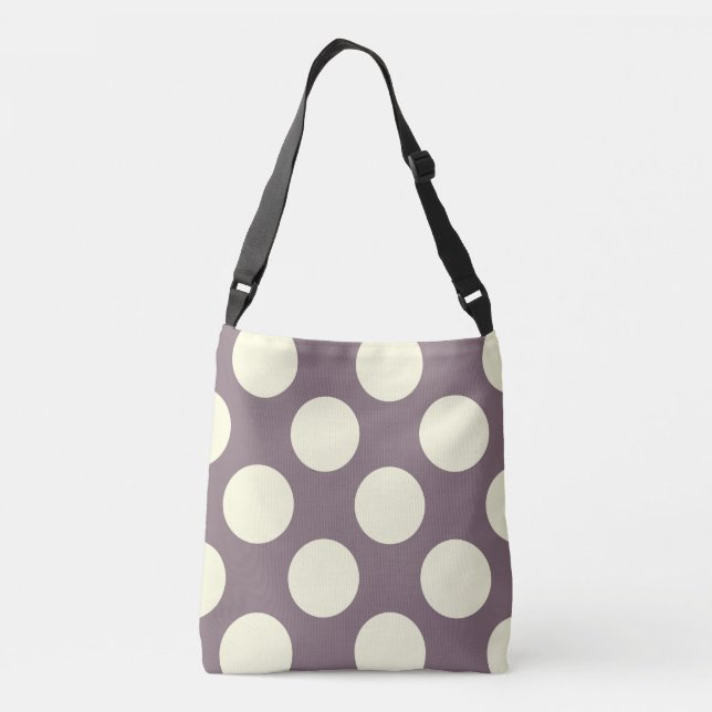 Bolsa Ajustável Design grande de bolinhas branco em roxo (Verso)