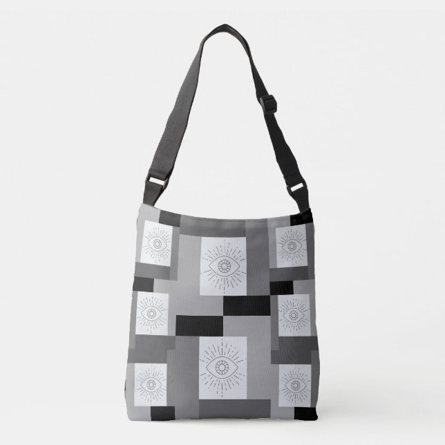 Bolsa Ajustável design mau, preto, branco e Cinza (Frente)