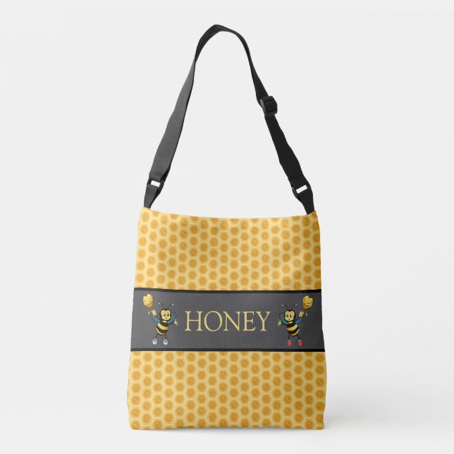 Bolsa Ajustável Design moderno de favo de mel & abelhas (Verso)