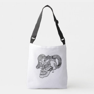 Bolsa Ajustável Design preto e branco do cabeça do diabo