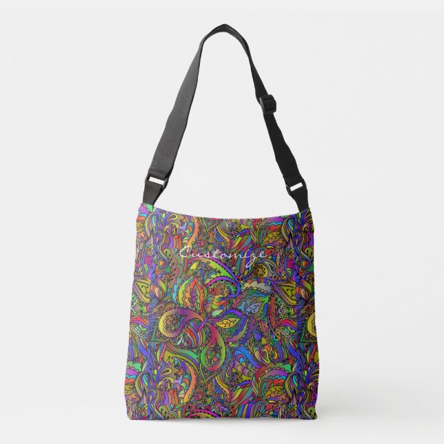 Bolsa Ajustável Design Thunder_Cove Hippie Groovy Psicedélico (Frente)