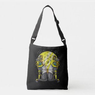 Bolsa Ajustável Deusa Gato Egípcia Bastet Ankh Sagrada Geometria