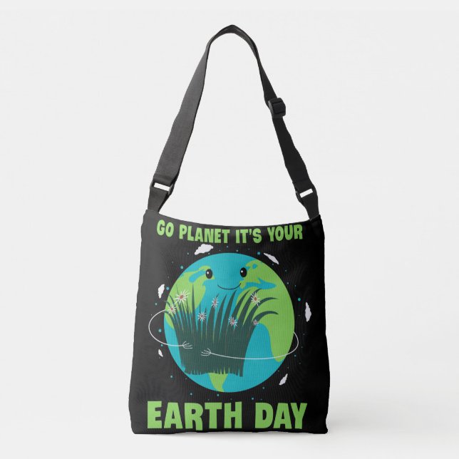 Bolsa Ajustável Dia da Terra: Planeta Ir É o Dia da Terra (Frente)