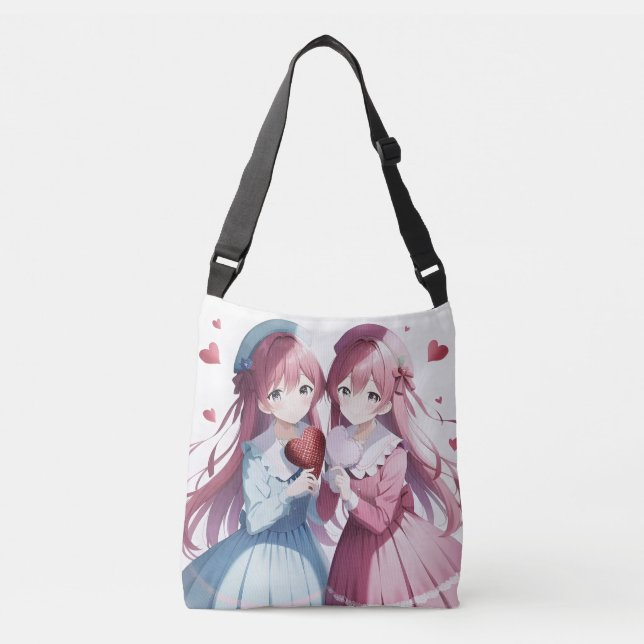 Bolsa Ajustável Dia de os namorados de anime (Frente)