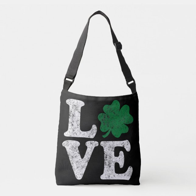 Bolsa Ajustável Dia de São Patrício LOVE Shamrock Irish (Frente)