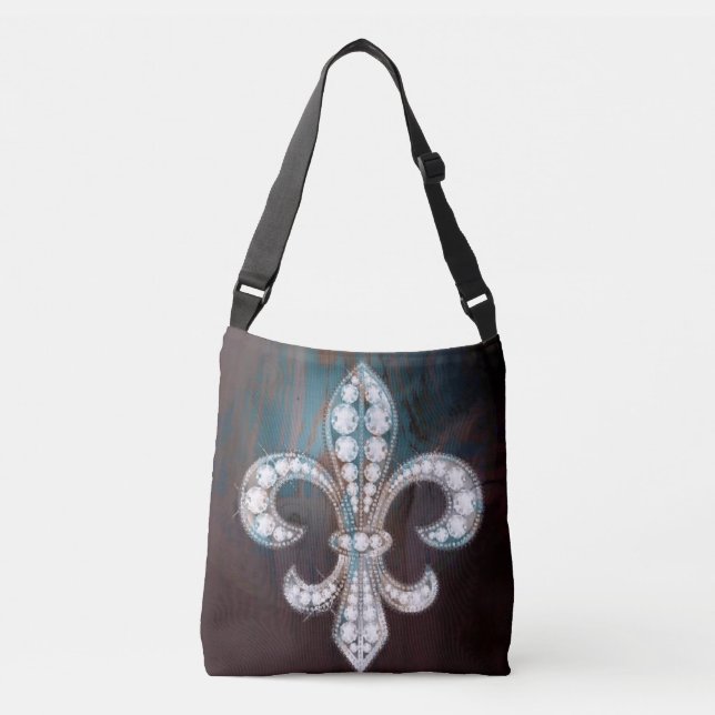 Bolsa Ajustável Diamond Fleur de Lis Wood (Frente)