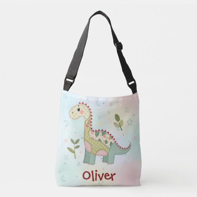 Bolsa Ajustável Dinossauro de Patchwork Fofo (Frente)