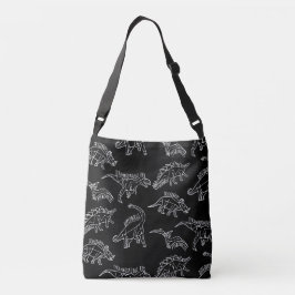 Bolsa Ajustável Dinossauro Padrão Silhouette Crossbody Bag