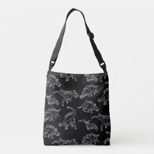 Bolsa Ajustável Dinossauro Padrão Silhouette Crossbody Bag