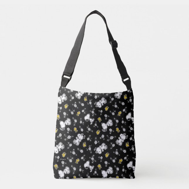 Bolsa Ajustável Divertimento e flores do Snoopy & Woodstock (Frente)