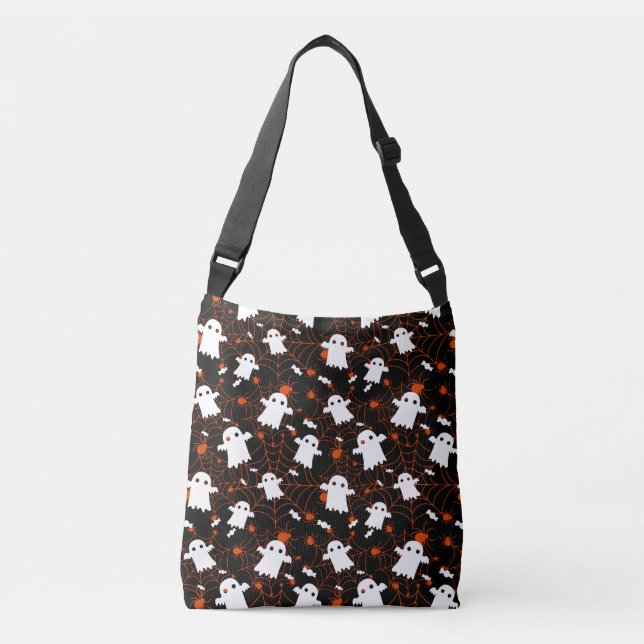 Bolsa Ajustável Doce das Aranhas Fantasmas de Halloween Spooky (Frente)