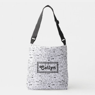Bolsa Ajustável Dodles de gato, Gatinhos preto e branco engraçados