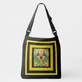 Bolsa Ajustável Dois Peacocks Azuis Indígenas - Coração Eterno