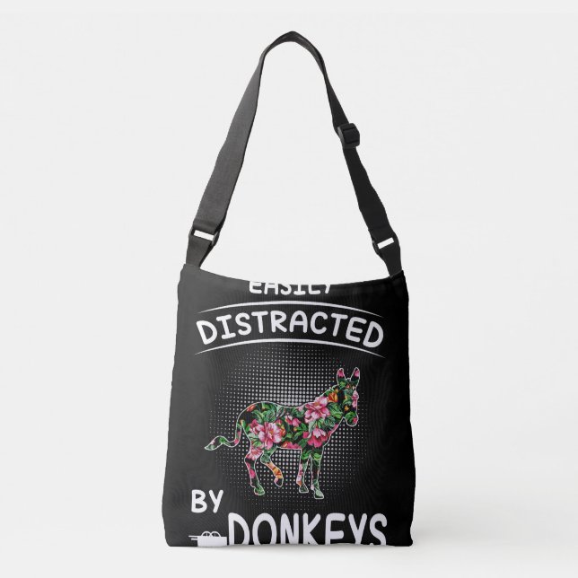 Bolsa Ajustável Donkey Lover Gift | Facilmente Distraido Por Donke (Frente)