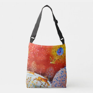 Bolsa Ajustável Dourada Woodland Rabbit Owca Watercolor