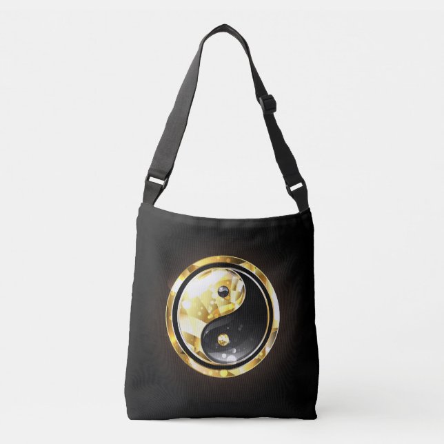 Bolsa Ajustável Dourado Yin Yang a preto (Frente)
