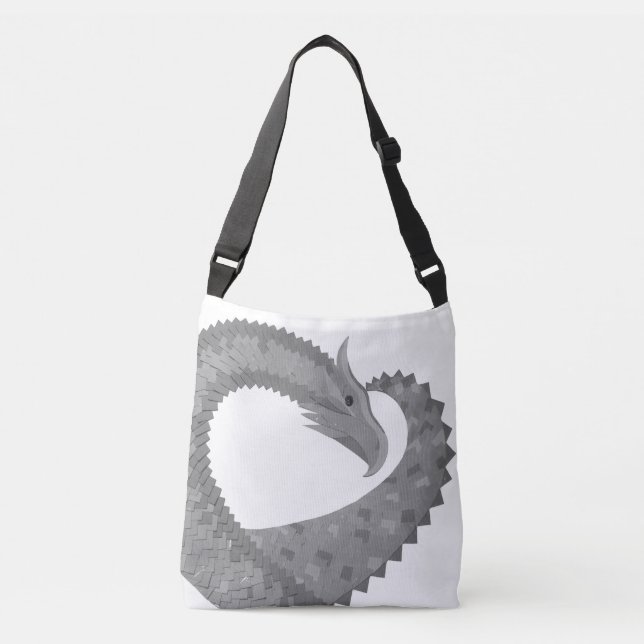 Bolsa Ajustável Dragão cardíaco de cinza em branco (Frente)