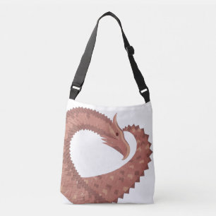 Bolsa Ajustável Dragão-coração castanho em branco
